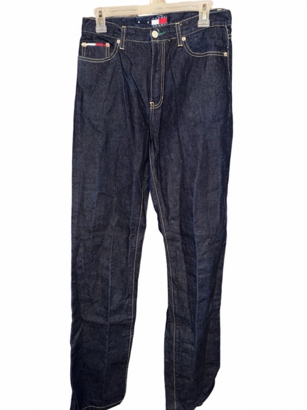 Tommy Hilfiger women’s Y2K Indigo Straight Jeans with Contrast Stitching